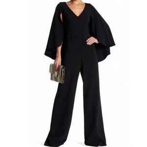 JAYGODFREY Elegant Black V-Neck Jumpsuit